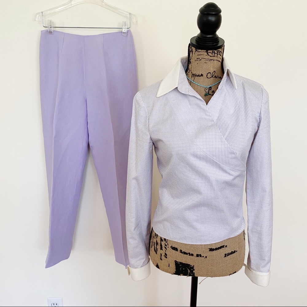 Etcetera Faded Purple Collared Shirt and Pant Set